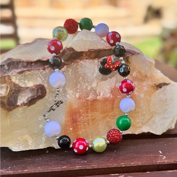 Minnie Mouse Bubbly/Chunky Multi-Colored Beaded Necklace for Kids - Picture 3 of 9